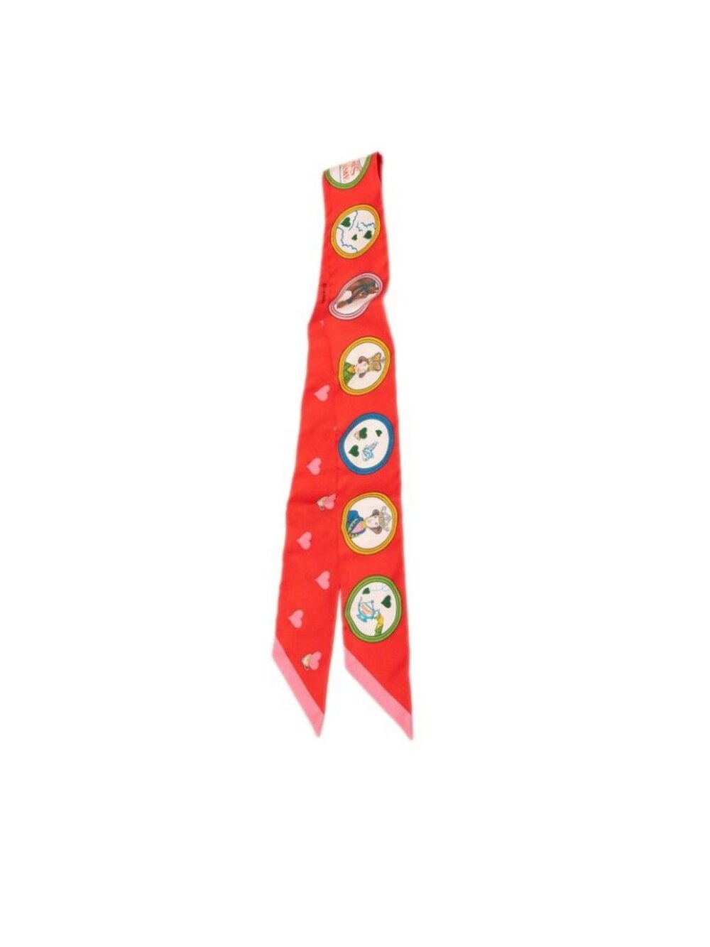 Hermes Twilly Tea Time Scarf Red Multicolor Silk - Picture 1 of 6